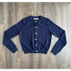 Almina Concept Classic Crew Wool Cashmere Cardigan, Navy - Size S, NWOT